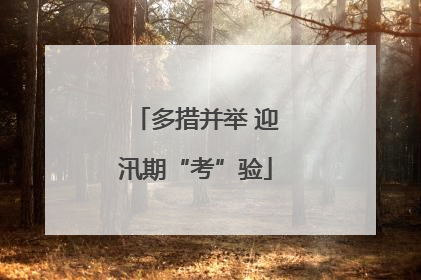 多措并举 迎汛期“考”验